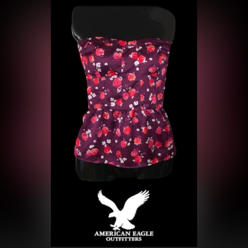NWT - American Eagle Outfitters - Strapless Floral Top